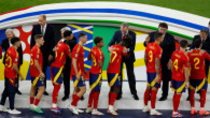 Selecţionata Spaniei a câştigat Campionatul European de fotbal - EURO 2024, duminică seara, pe Olympiastadion din Berlin, după ce a învins Anglia în finală, cu scorul de 2-1 (0-0). FOTO: Profimedia Images | Poza 16 din 23