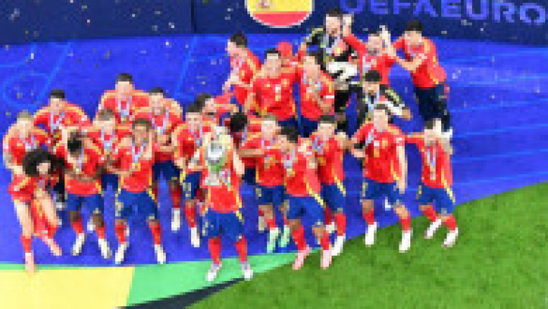 Selecţionata Spaniei a câştigat Campionatul European de fotbal - EURO 2024, duminică seara, pe Olympiastadion din Berlin, după ce a învins Anglia în finală, cu scorul de 2-1 (0-0). FOTO: Profimedia Images | Poza 19 din 23
