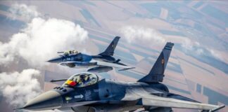 Țintă aeriană, detectată în apropiere de granița României. MApN a ridicat două avioane F-16 în aer, mesaj Ro-Alert în Tulcea